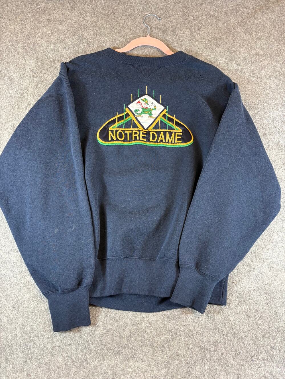 VTG 90s Notre Dame Fighting Irish Sweatshirt Mens XL Blue Crewneck Collegiate